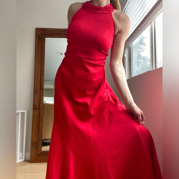 NWT Meave By Anthropologie Halter MIDI Red Dress 2X - Picture 11 of 14